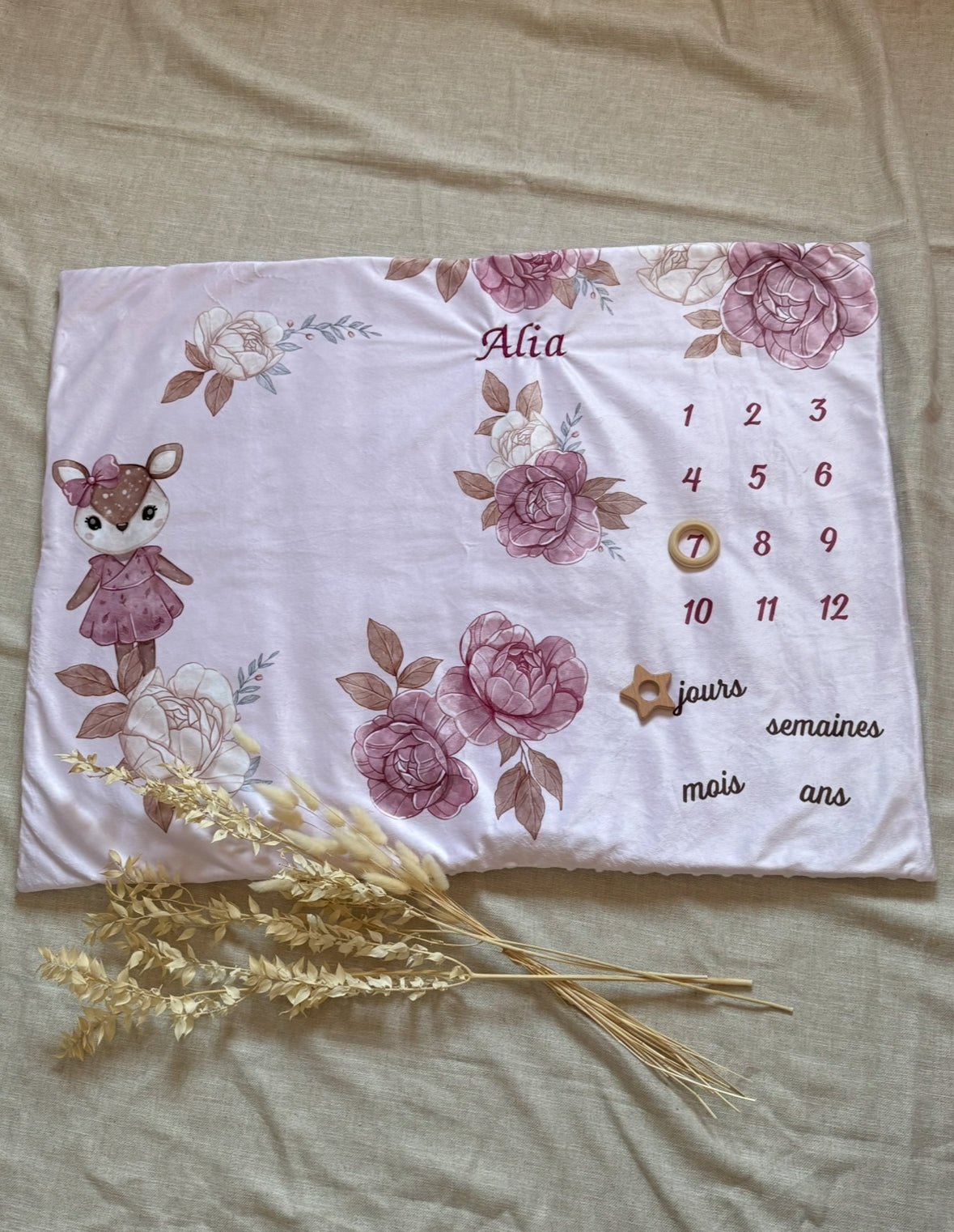 Couverture tapis étape bébé personnalisé
