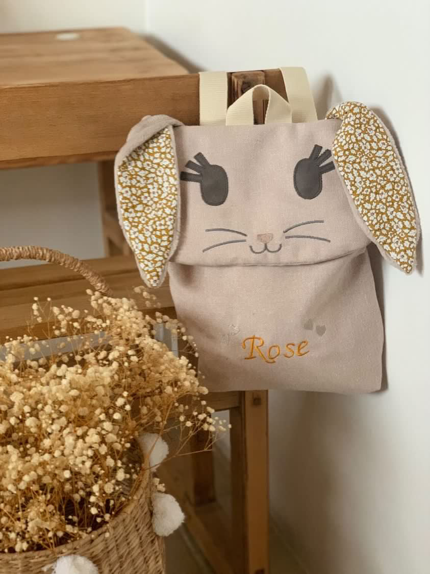 Sac à dos lapin personnalisé