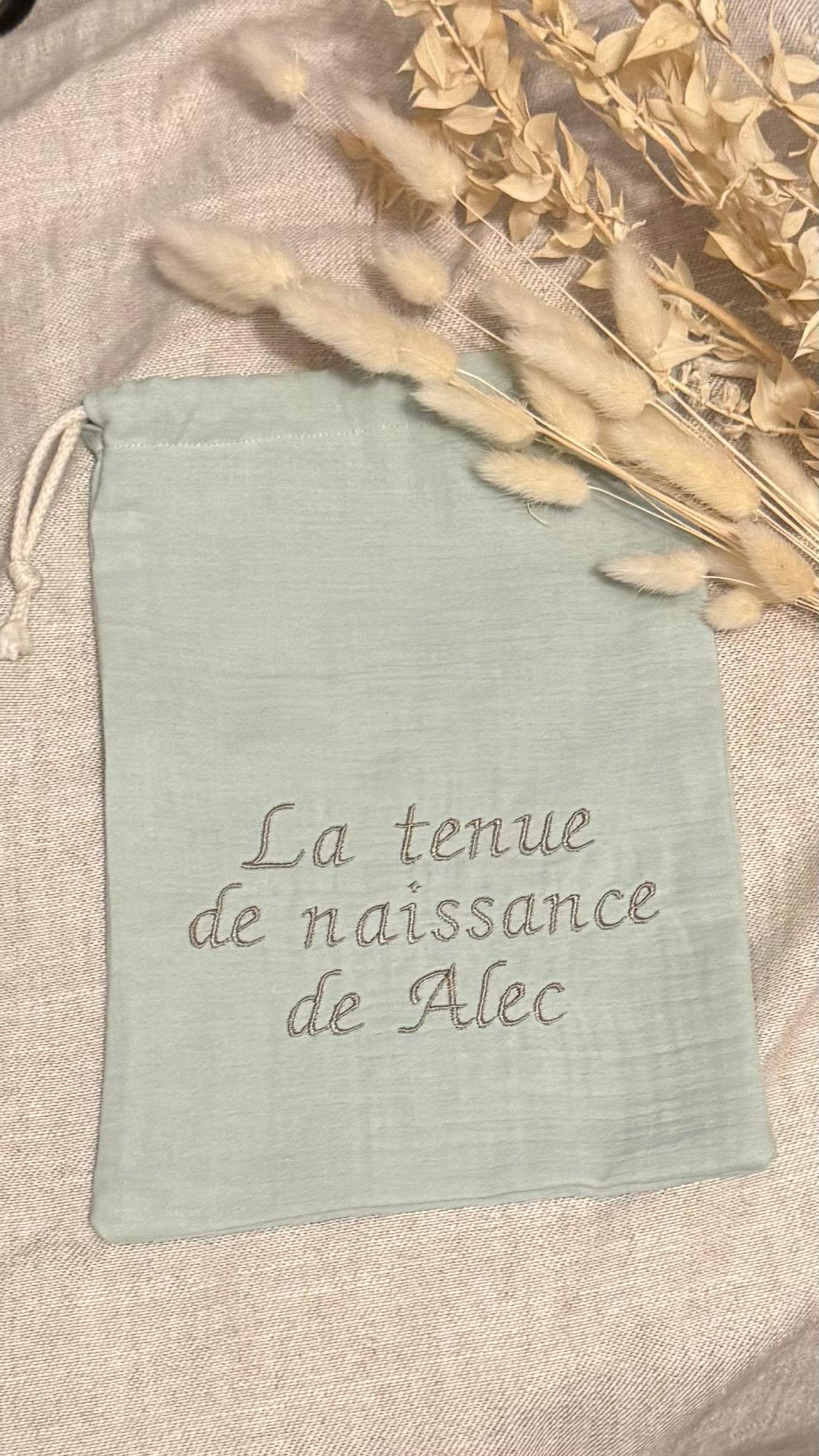Sac pochon personnalisé en double gaze de coton