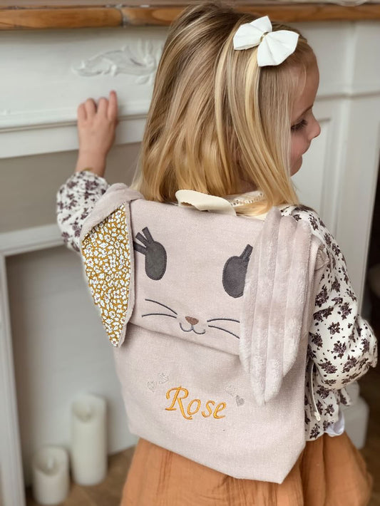 Sac à dos lapin personnalisé