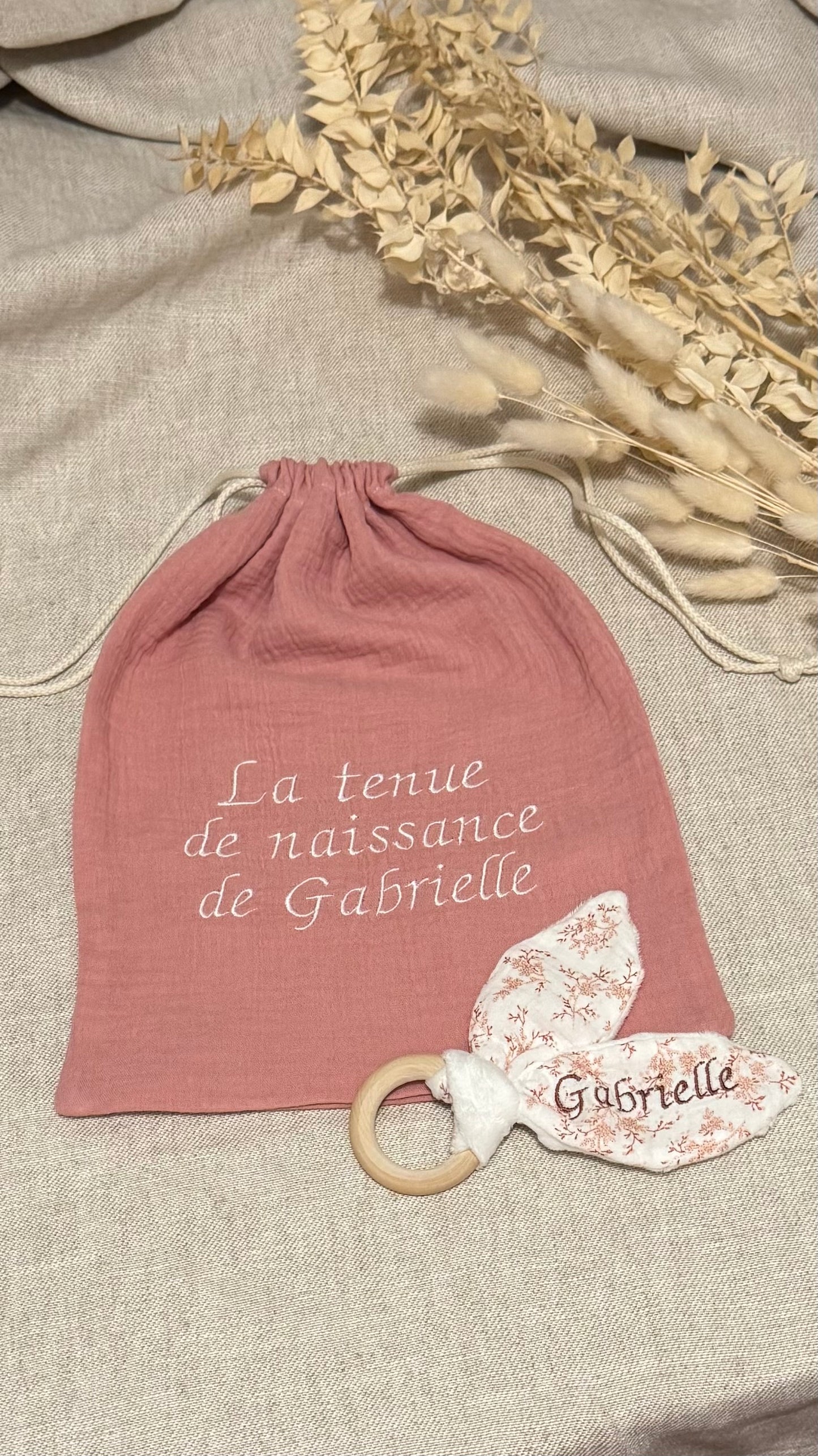Sac pochon personnalisé en double gaze de coton
