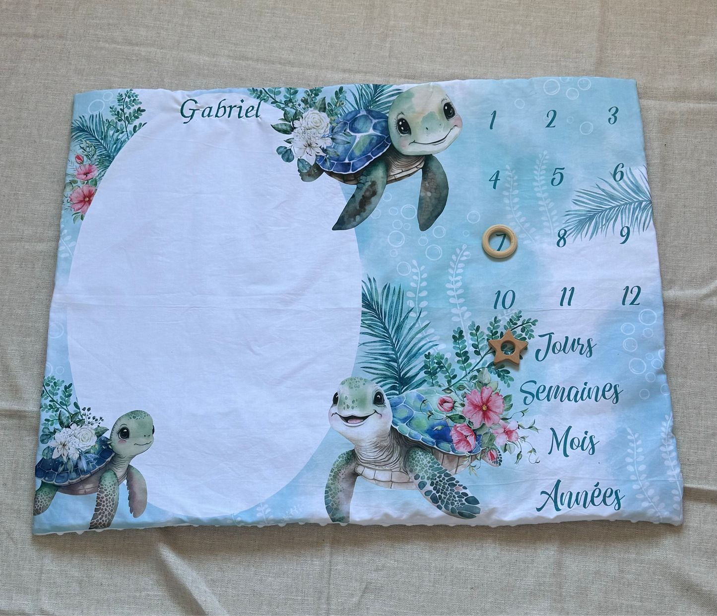 Couverture tapis étape bébé personnalisé
