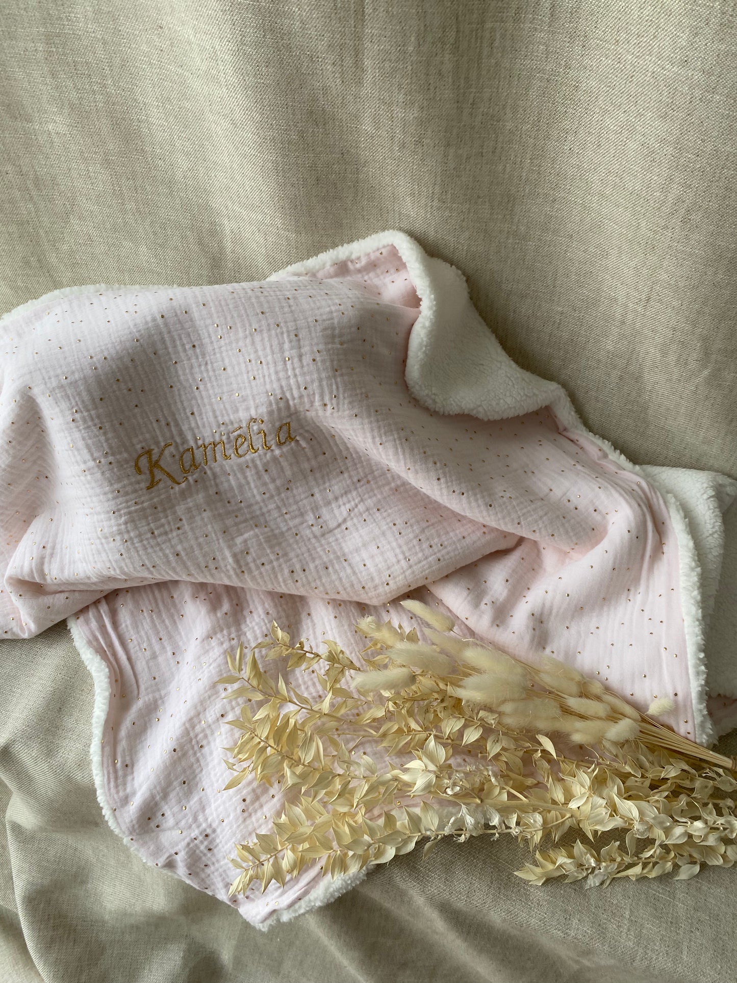 Couverture bébé double gaze personnalisée