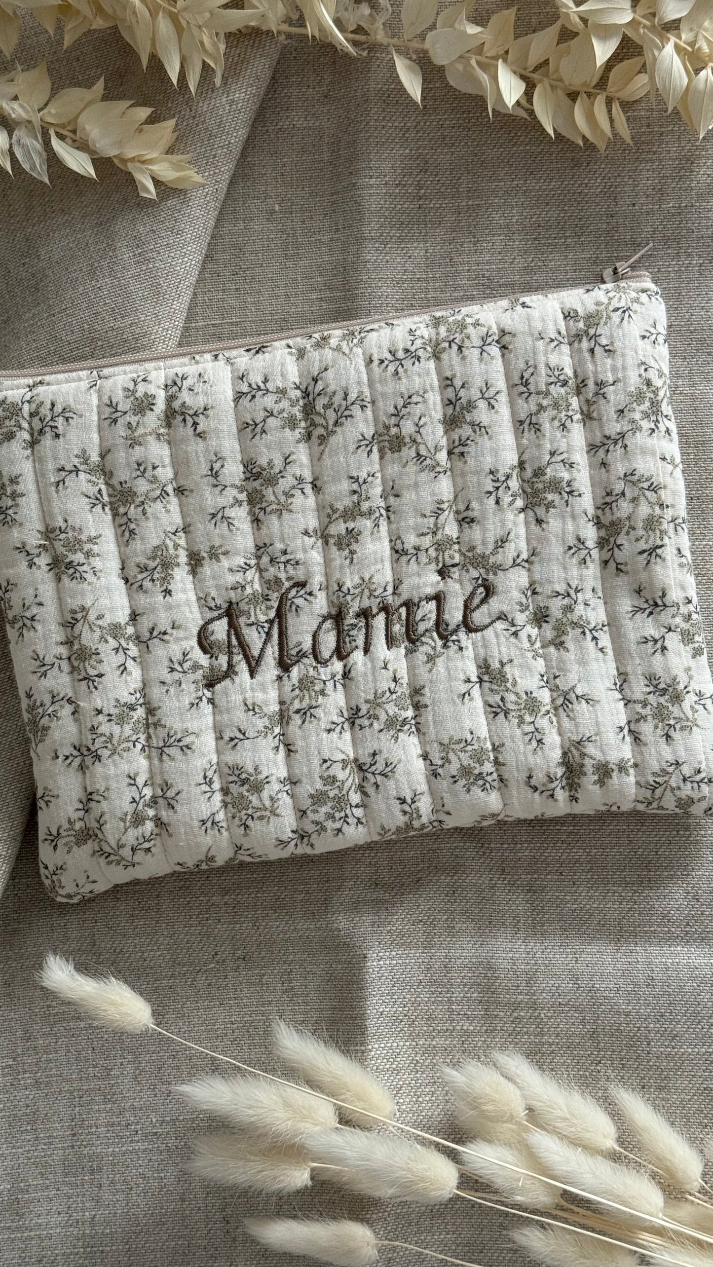 Pochette plate matelassée personnalisée