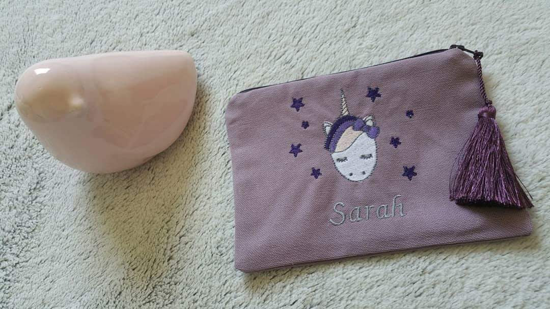 Pochette licorne personnalisée
