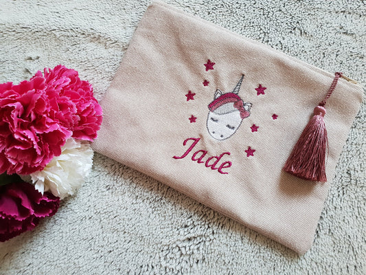 Pochette licorne personnalisée