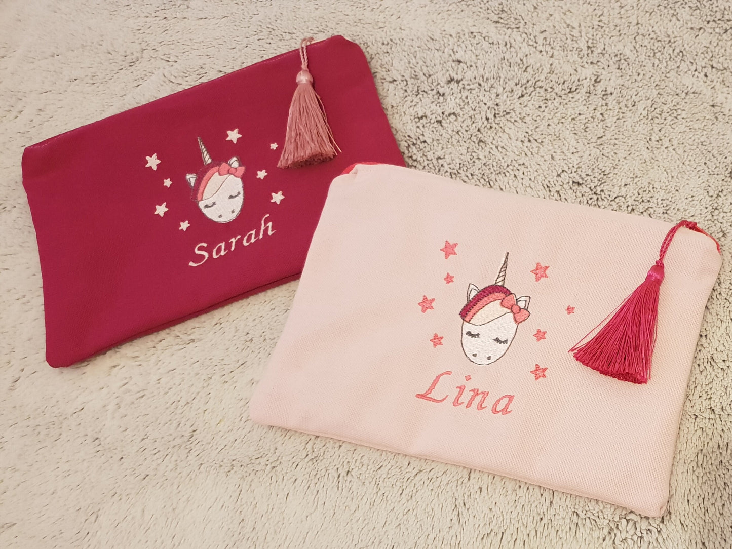 Pochette licorne personnalisée