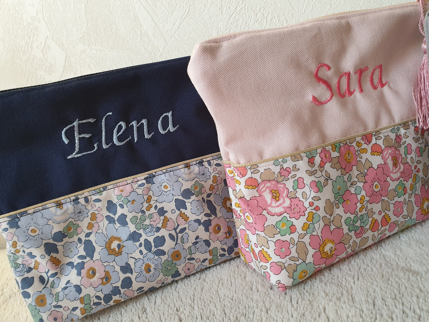 Pochette liberty bicolore personnalisée