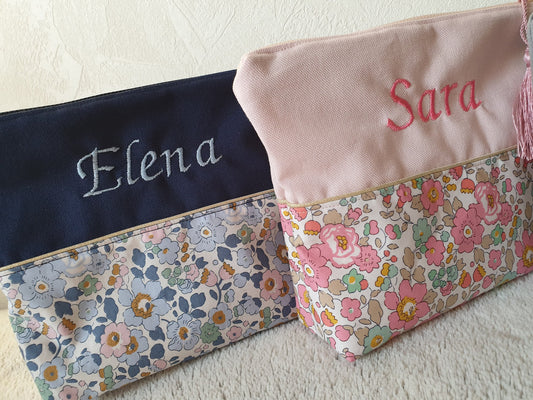 Pochette liberty bicolore personnalisée