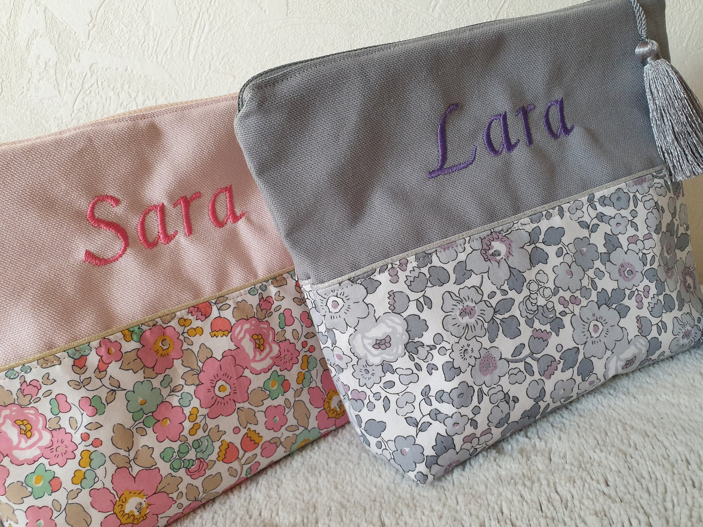 Pochette liberty bicolore personnalisée