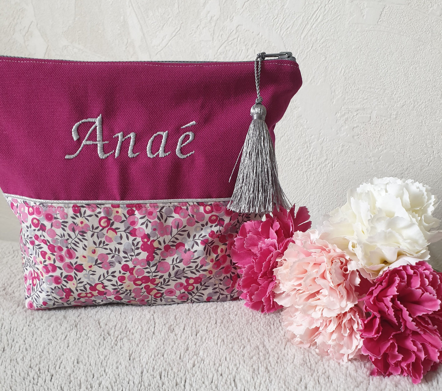 Pochette liberty bicolore personnalisée