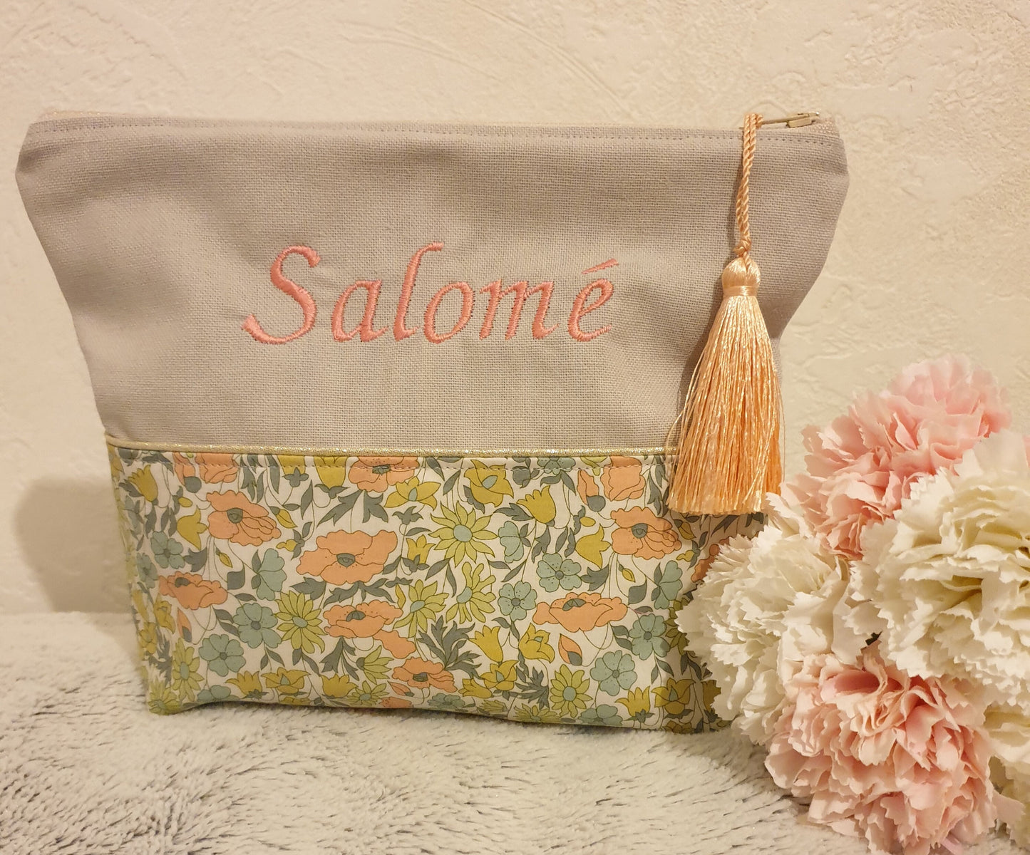 Pochette liberty bicolore personnalisée