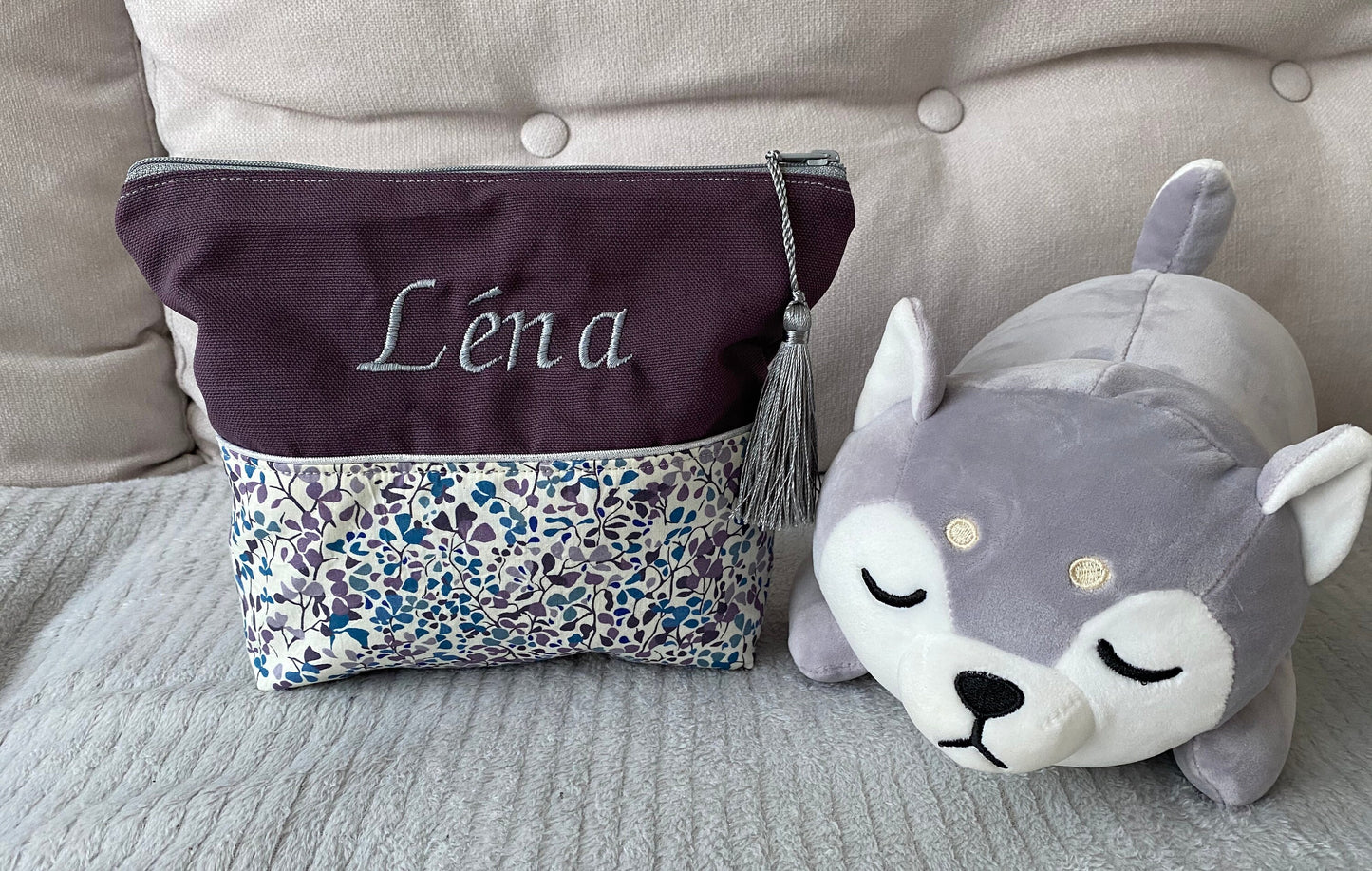 Pochette liberty bicolore personnalisée