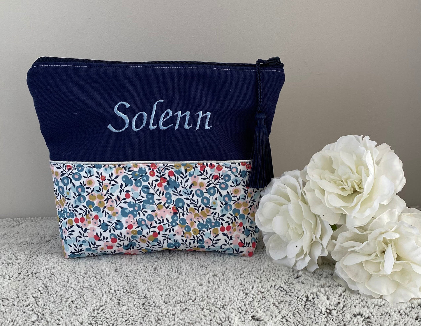 Pochette liberty bicolore personnalisée