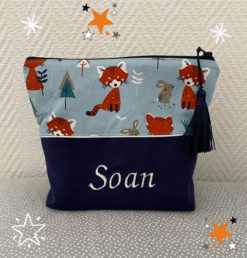 Pochette liberty bicolore personnalisée