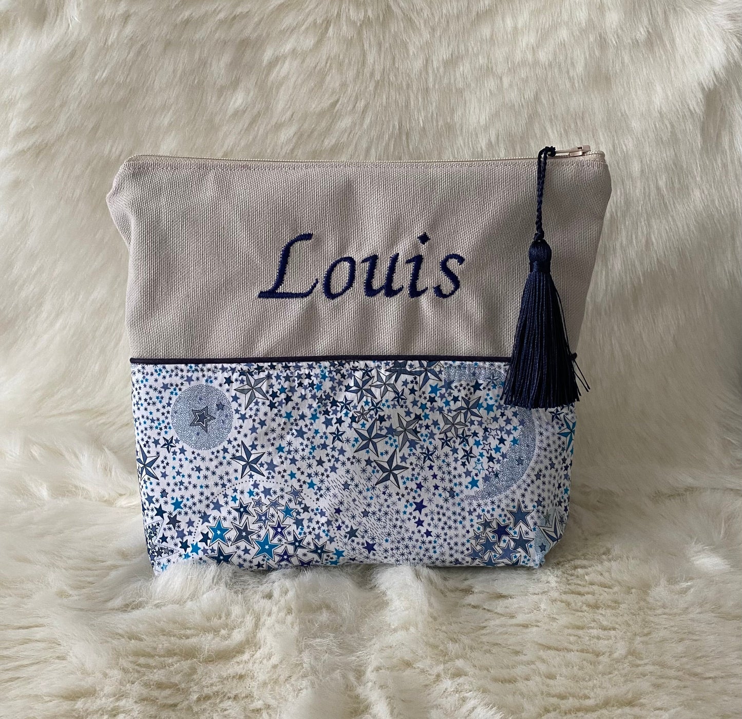 Pochette liberty bicolore personnalisée