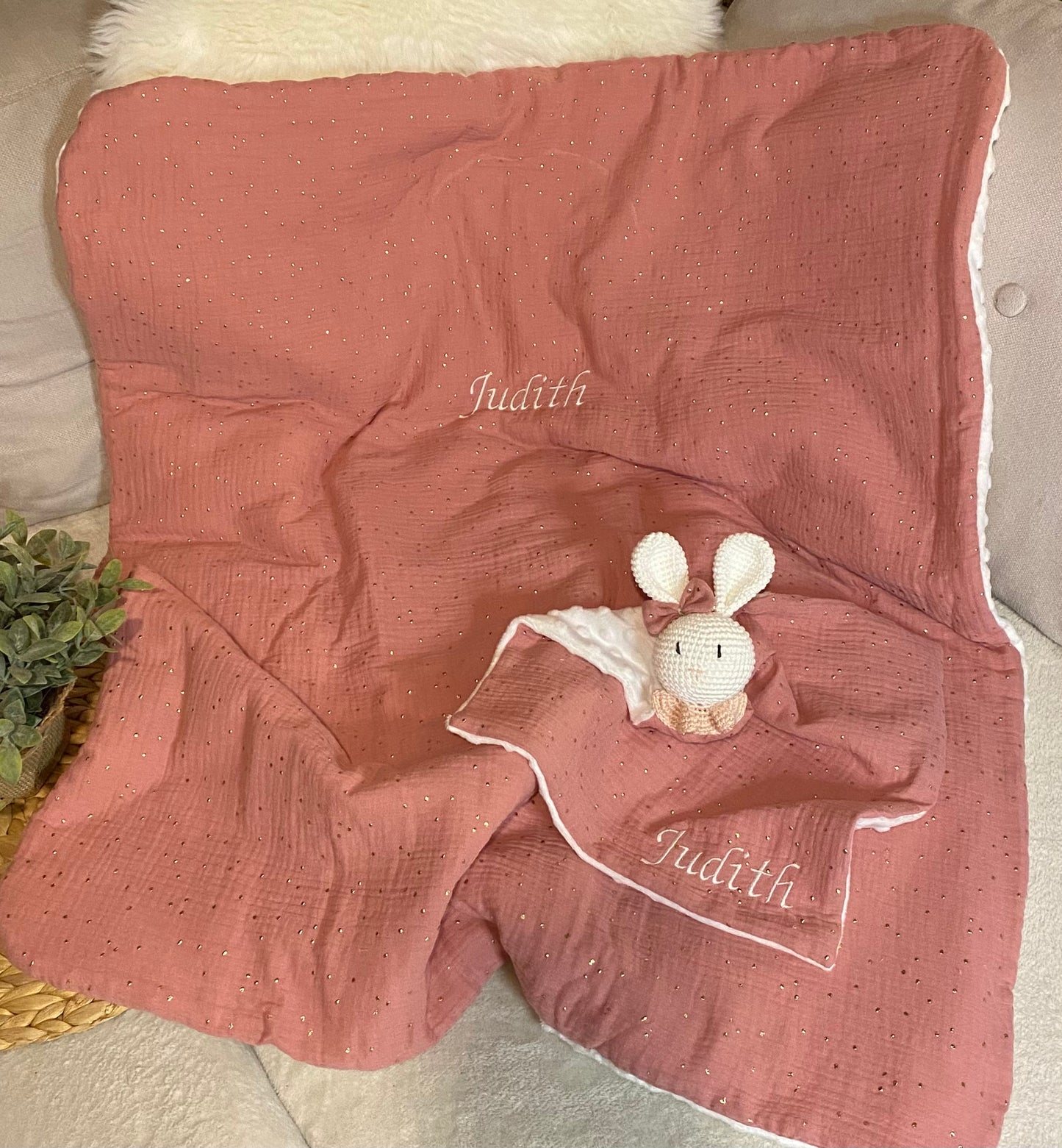 Couverture bébé double gaze personnalisée
