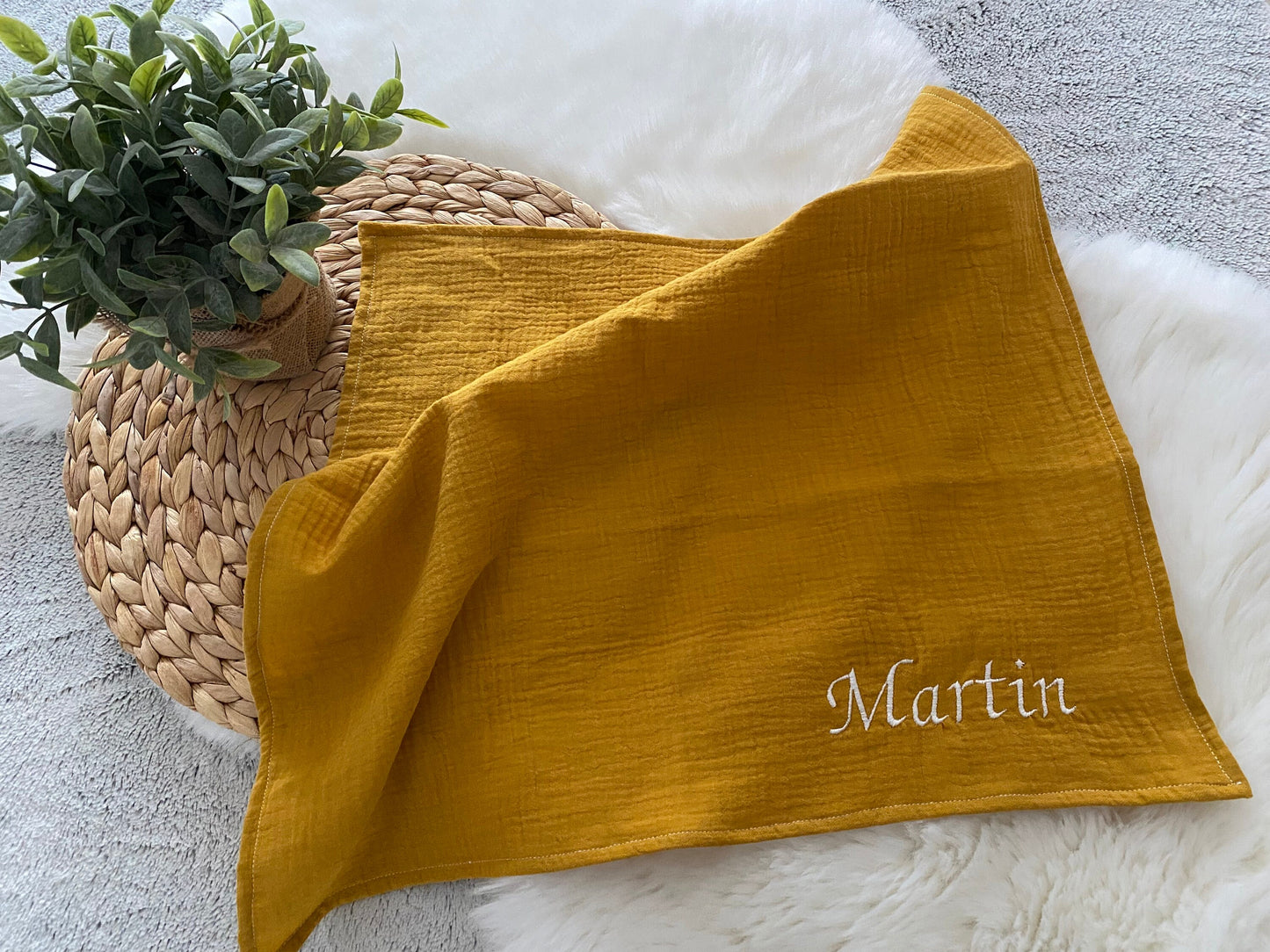 Maxi lange gaze de coton pour bébé personnalisé
