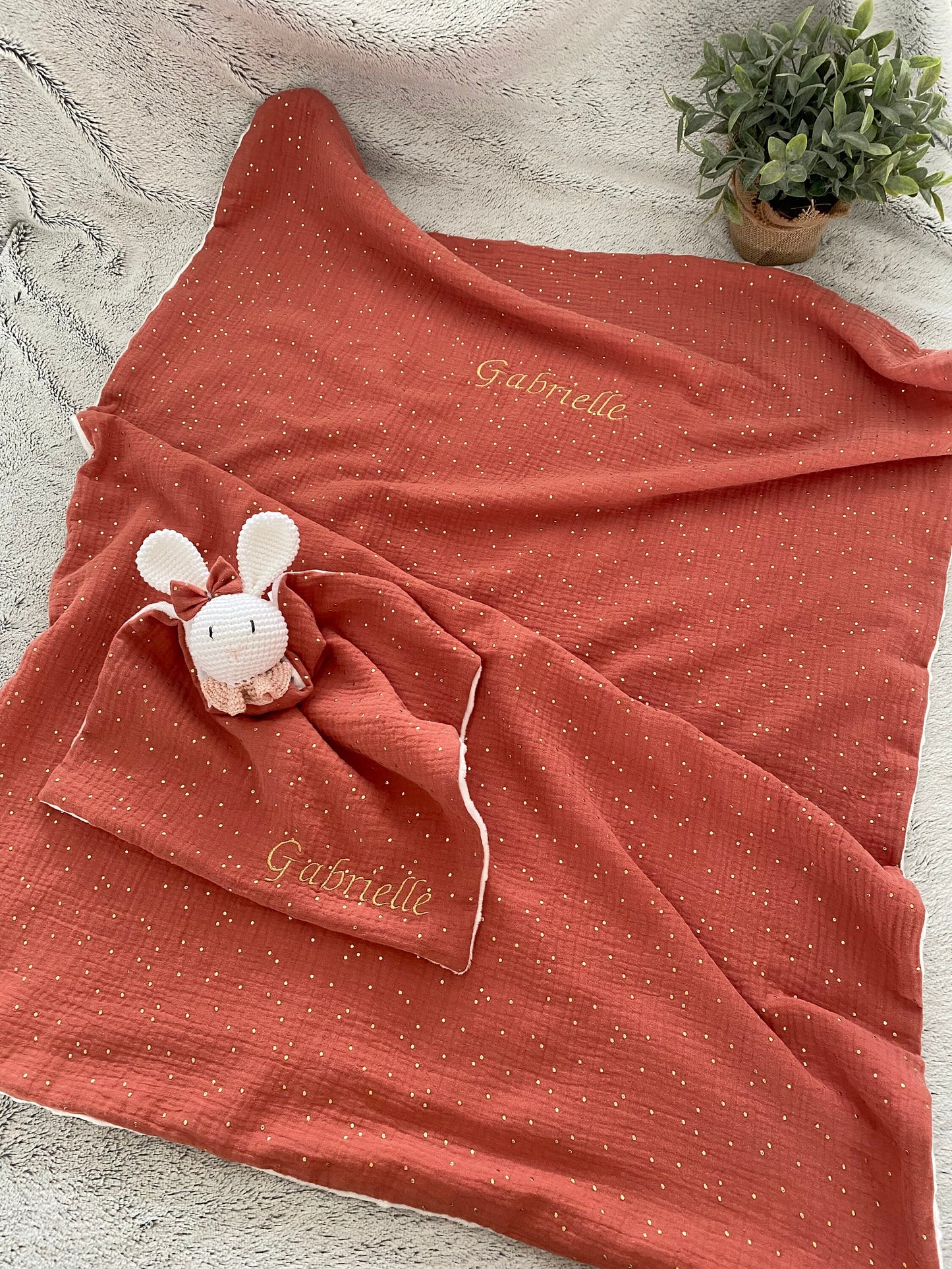 Couverture bébé double gaze personnalisée