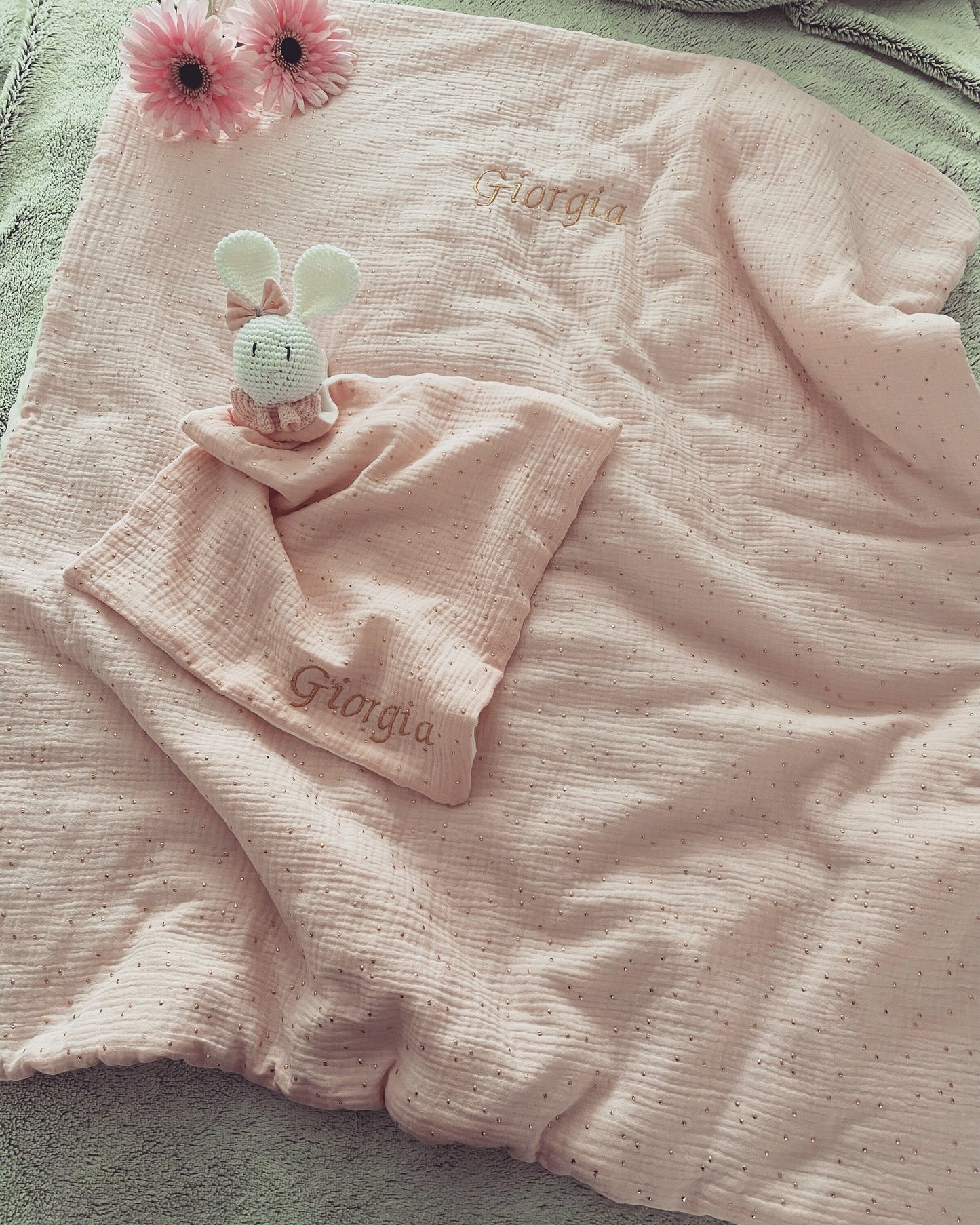 Couverture bébé double gaze personnalisée