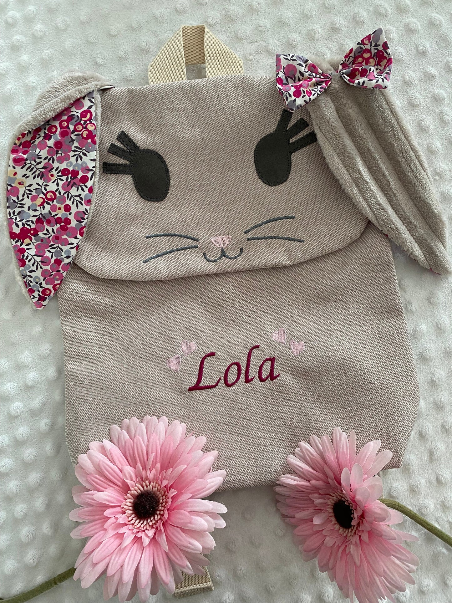 Sac à dos lapin personnalisé