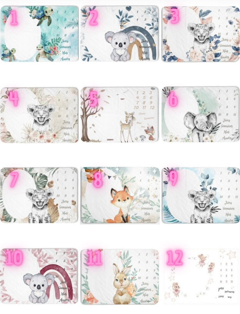 Couverture tapis étape bébé personnalisé