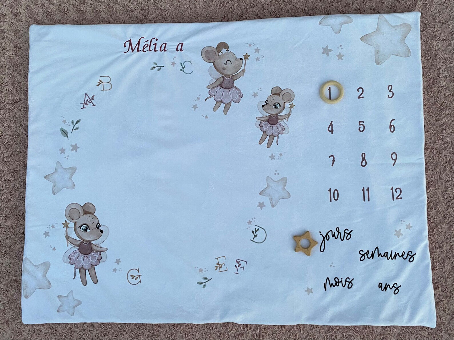 Couverture tapis étape bébé personnalisé